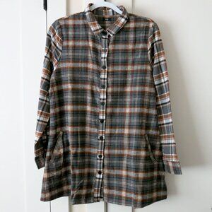 NWOT $112 TULIP Kerry in Multi Flannel Shirt Tunic - S - Boutique - 100% Cotton